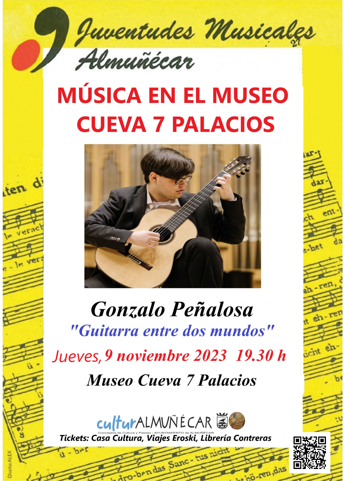 El Museo Arqueológico de Almuñécar vibrará con la guitarra del sevillano Gonzalo Peñalosa en concierto 